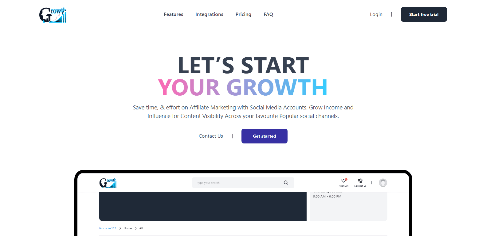 Growpins AI marketing website preview